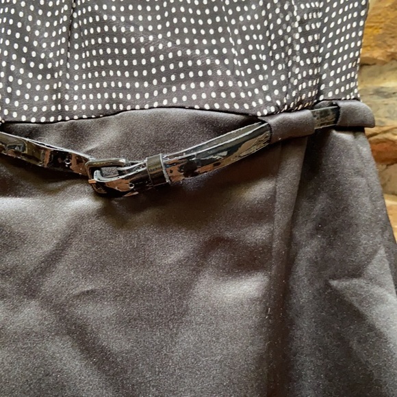 Tahari Arthur S. Levine Dress Black Polka Dot 4 Dark Academia Office Work Party - Picture 3 of 10